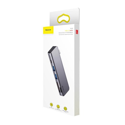 USB-хаб Baseus UCN3266, USB тип-C, USB 3.0 тип-A, серый, 5 портов, #CAHUB-K0G Превью 2