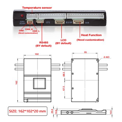 BMS-контроллер JIKONG JK-B2A20S20P, 200 A, для LiFePO4/Li-ion/LTO аккумуляторов Превью 4