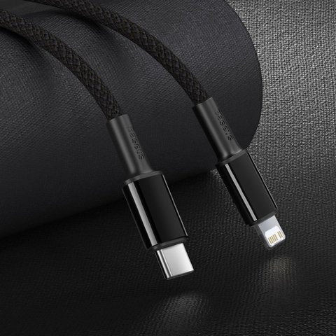 USB кабель Baseus High Density Braided, USB тип-C, Lightning, 200 см, 20 Вт, черный, #CATLGD-A01 Превью 2