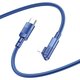 USB кабель Hoco U108, USB тип-C, Lightning, 200 см, 20 Вт, синий, Г-образный, в нейлоновой оплетке, #6931474764874 Превью 1