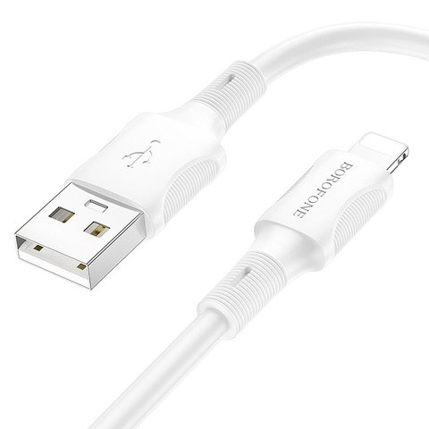 USB кабель Borofone BX80, USB тип-A, Lightning, 100 см, 2,4 А, белый, #6974443385199 Превью 1