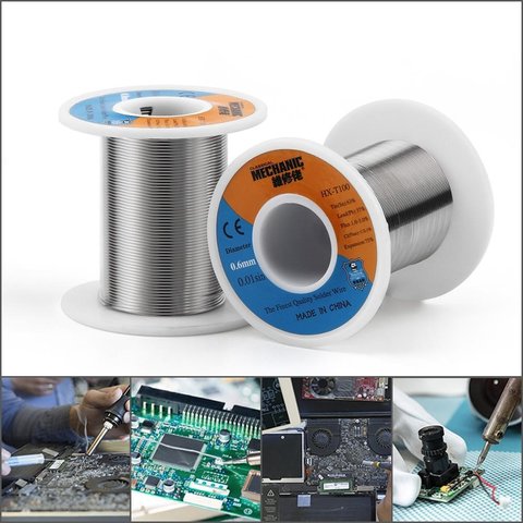 Припой Mechanic HX-T100, Sn 63% , Pb 37%, флюс 1-3%, 0,5 мм, 200 г Превью 3