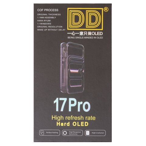 Дисплей для iPhone 17 Pro, черный, с рамкой, HC, (OLED), DD-OLED hard Превью 1