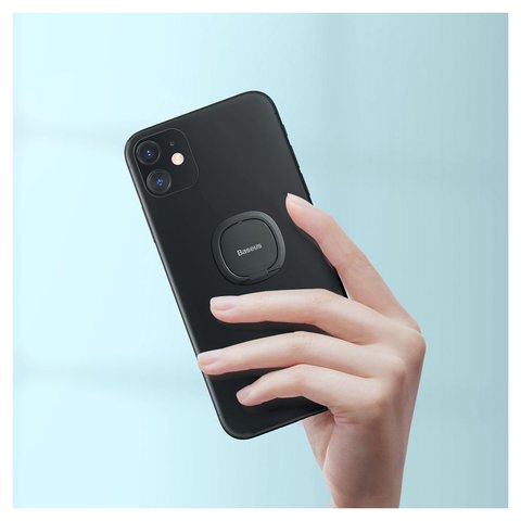 Тримач Baseus Invisible, клейка основа, кільце, сірий, метал, #SUYB-0A Прев'ю 3