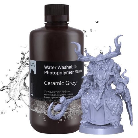 Фотополимерная смола для 3D-принтера ELEGOO Ceramic Grey (водосмываемая), 1 кг Превью 3