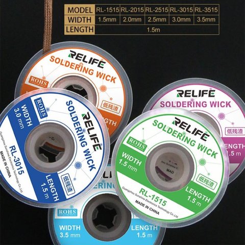 Стрічка для випаювання RELIFE RL-2015, (Ш) 2,0 мм, (Д) 1,5 м Прев'ю 3