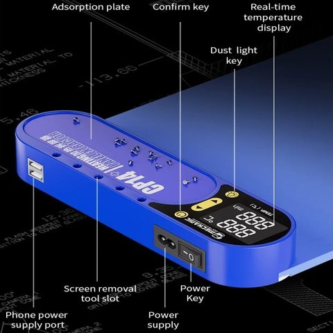 Нагревательный коврик для разборки (cепаратор) Mechanic CP14+, 350x225 мм, с подсветкой, 50-120°C Превью 6