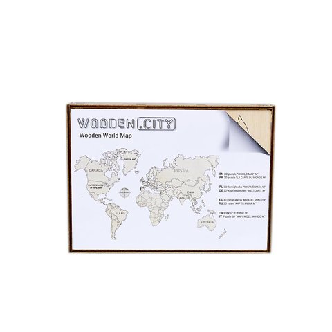 Дерев'яний 3D-пазл Wooden.City Мапа світу (розмір L) Прев'ю 4
